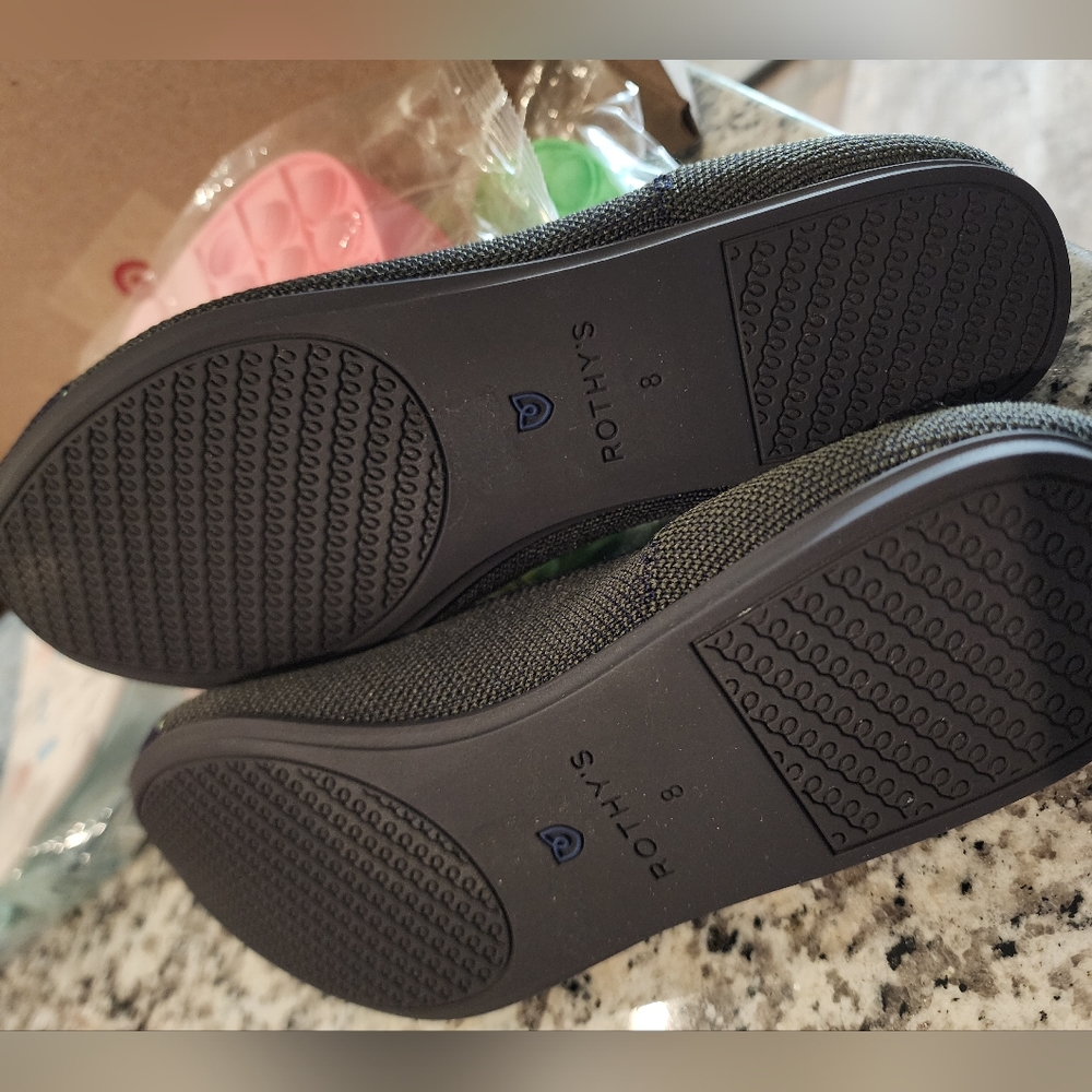 Rothy Flat Captoe Gray Navy Captoe - image 3